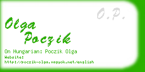 olga poczik business card